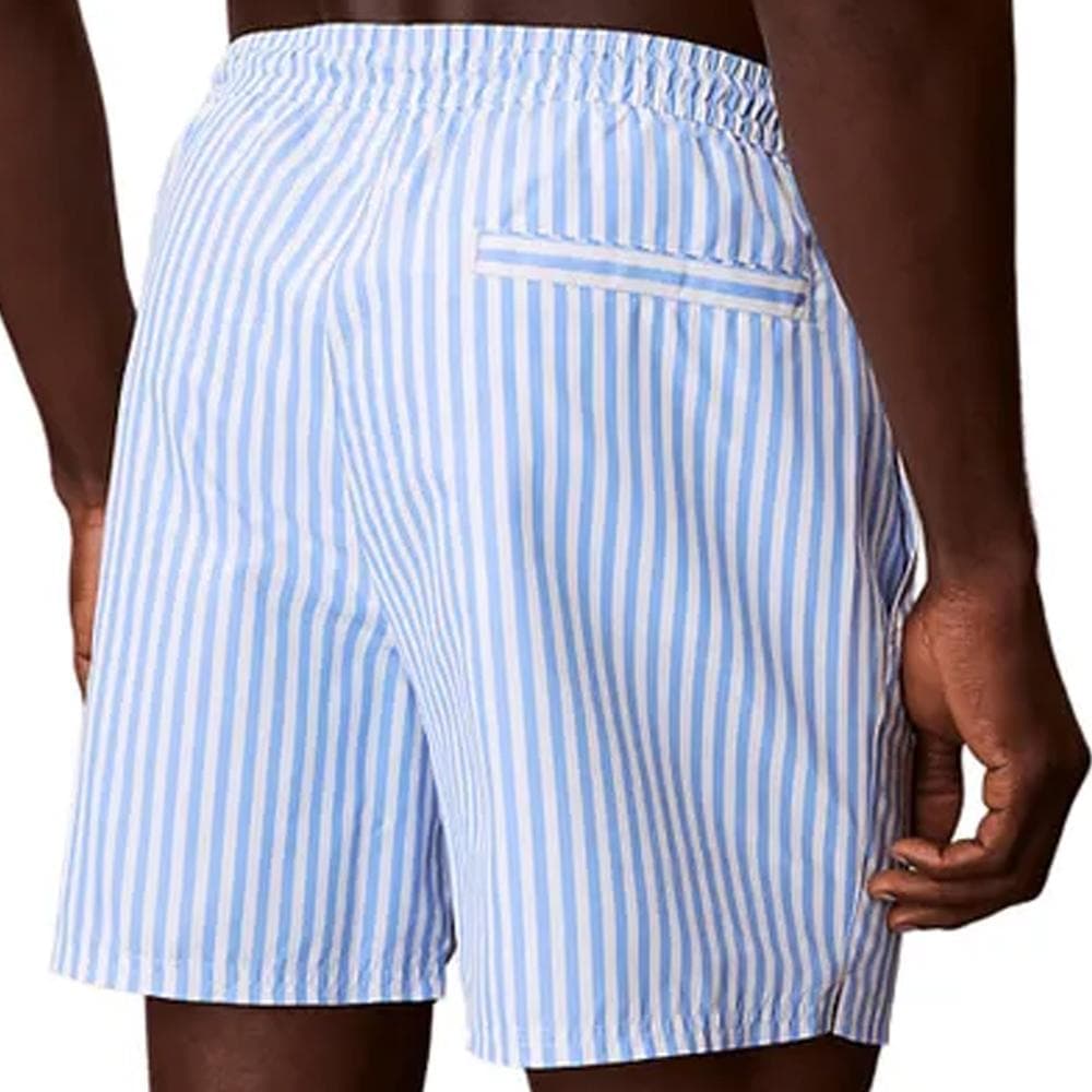 Short de bain Bleu/Blanc Homme Calvin Klein Jeans Drawstrings 2