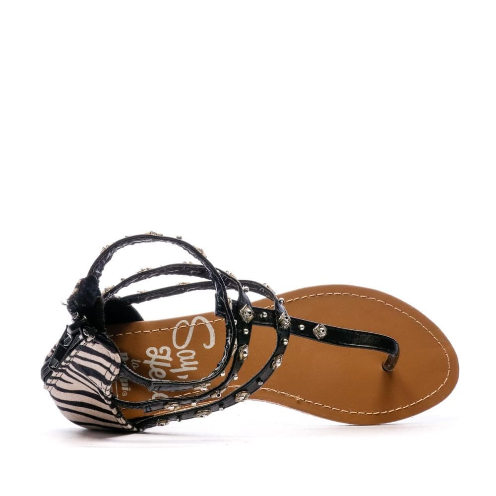 Sandales Noir/Zèbre Femme Beppi 4