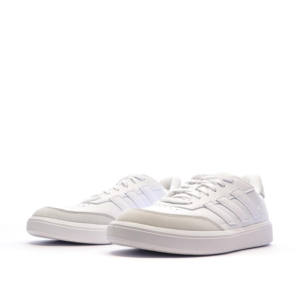 Baskets Blanc/Beige Enfant Adidas Courtblock 6