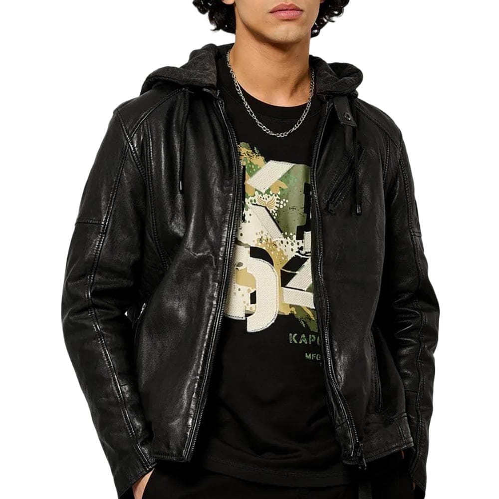 Veste En Cuir Noire Homme Kaporal Kp Luine 1