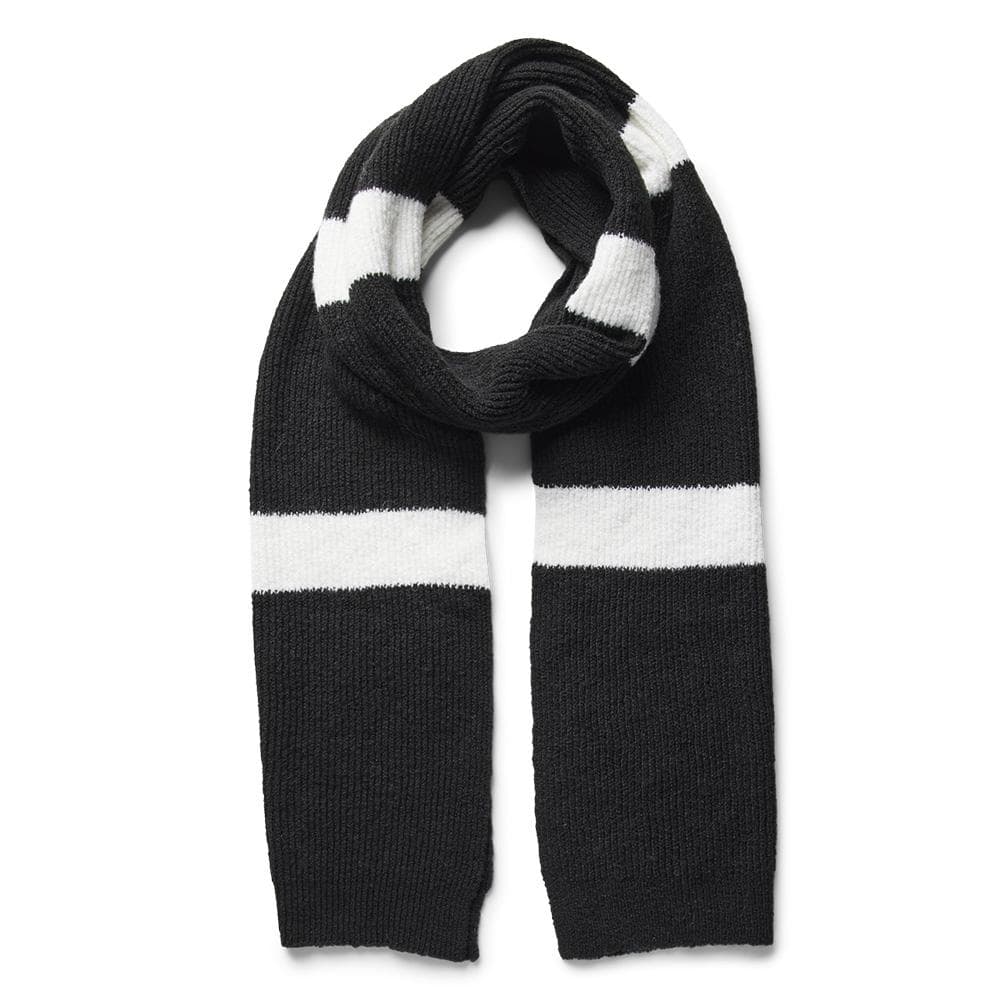 Echarpe Rayure Blanche/Noire Femme Pieces Sana Scarf 1