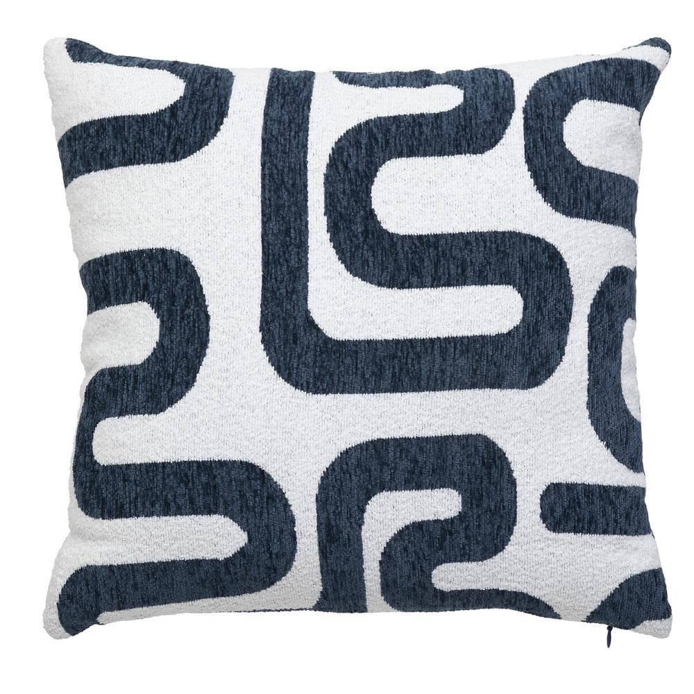 Coussin Blanc/Bleu jacquard Atmosphera Safina 40x40cm 1
