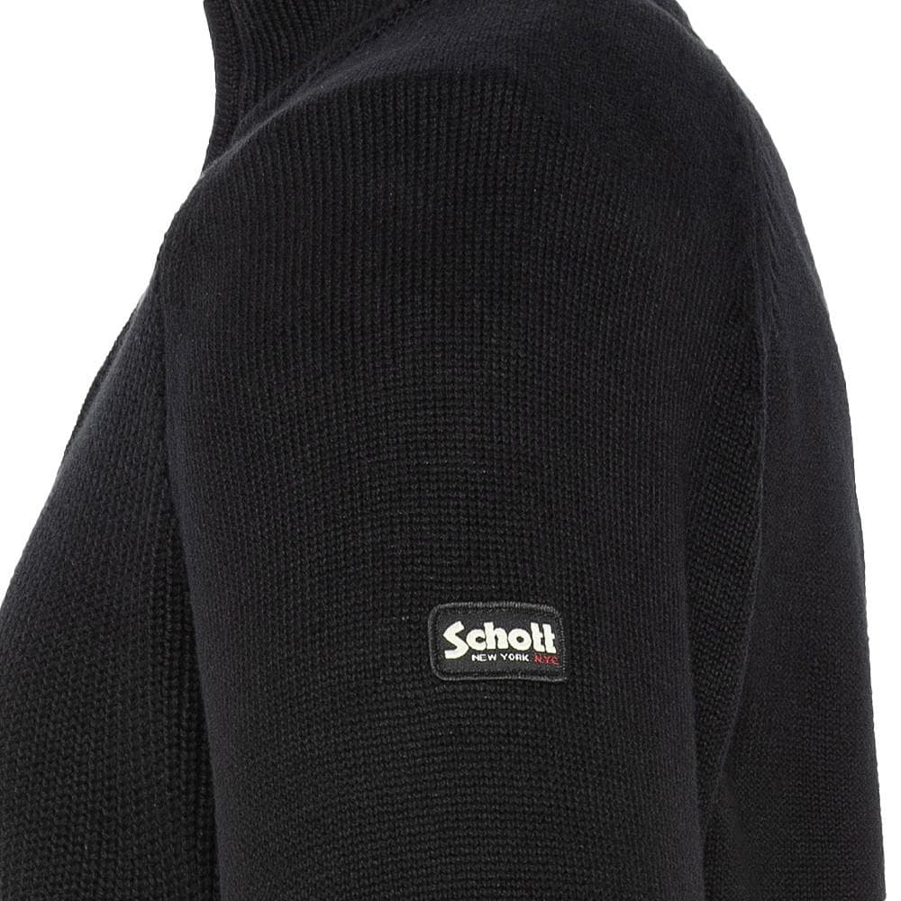 Pull 1/4 zip Noir Homme Schott Plali 3