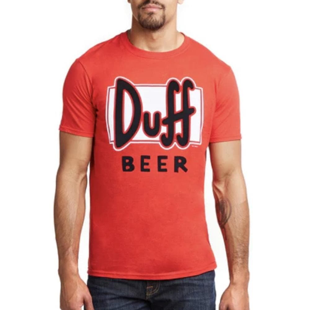 T-Shirt Rouge Homme The Simpsons Duff Beer 1