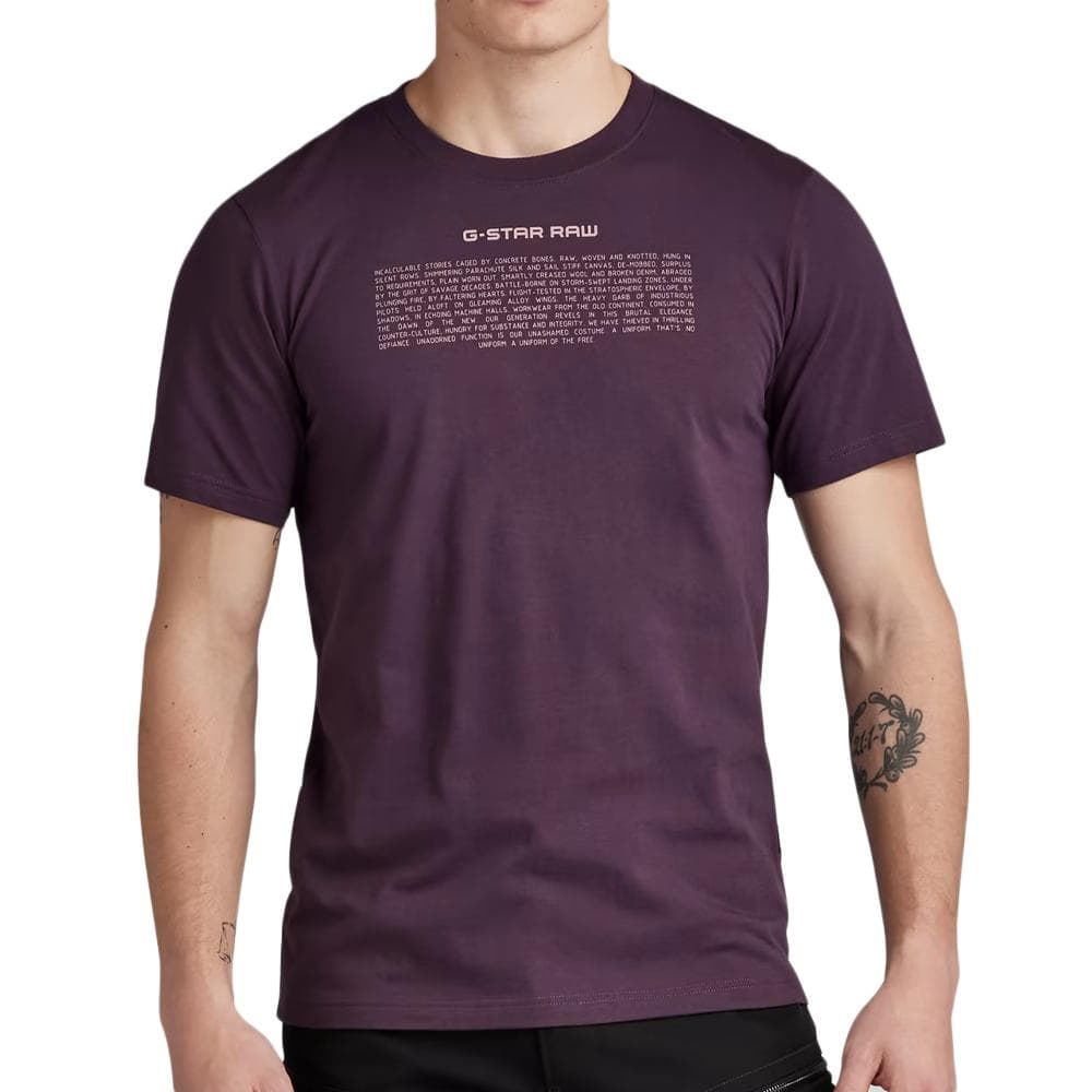 T-shirt Violet Homme G-Star Raw Poem 1