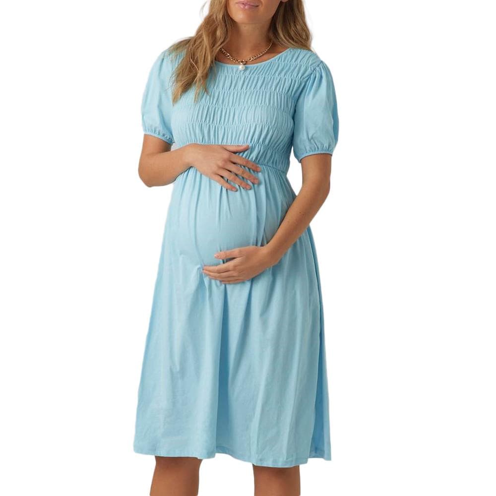 Robe de Grossesse Bleu Femme Mamalicious Pannie 1
