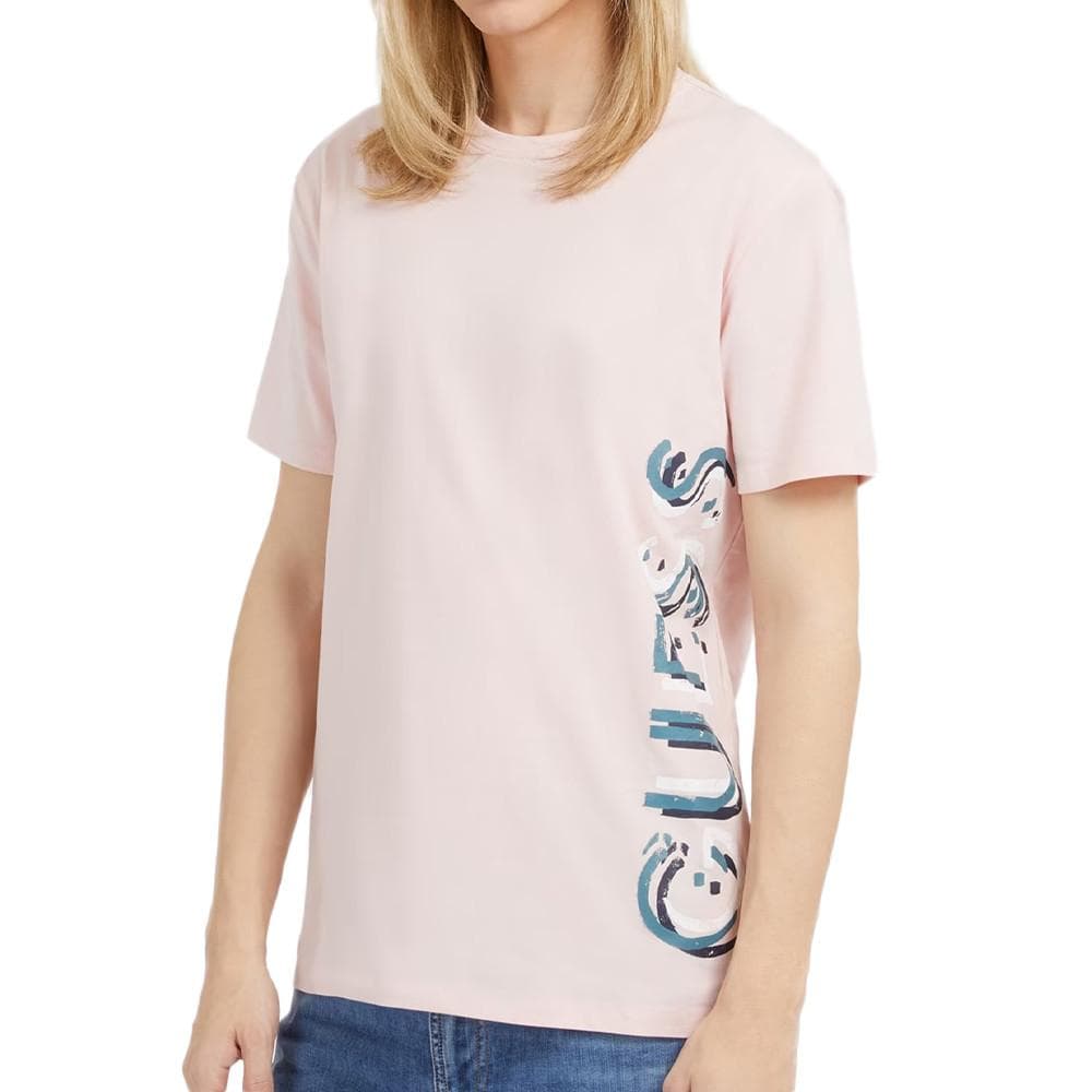 T-shirt Rose Homme Guess Vertical 1