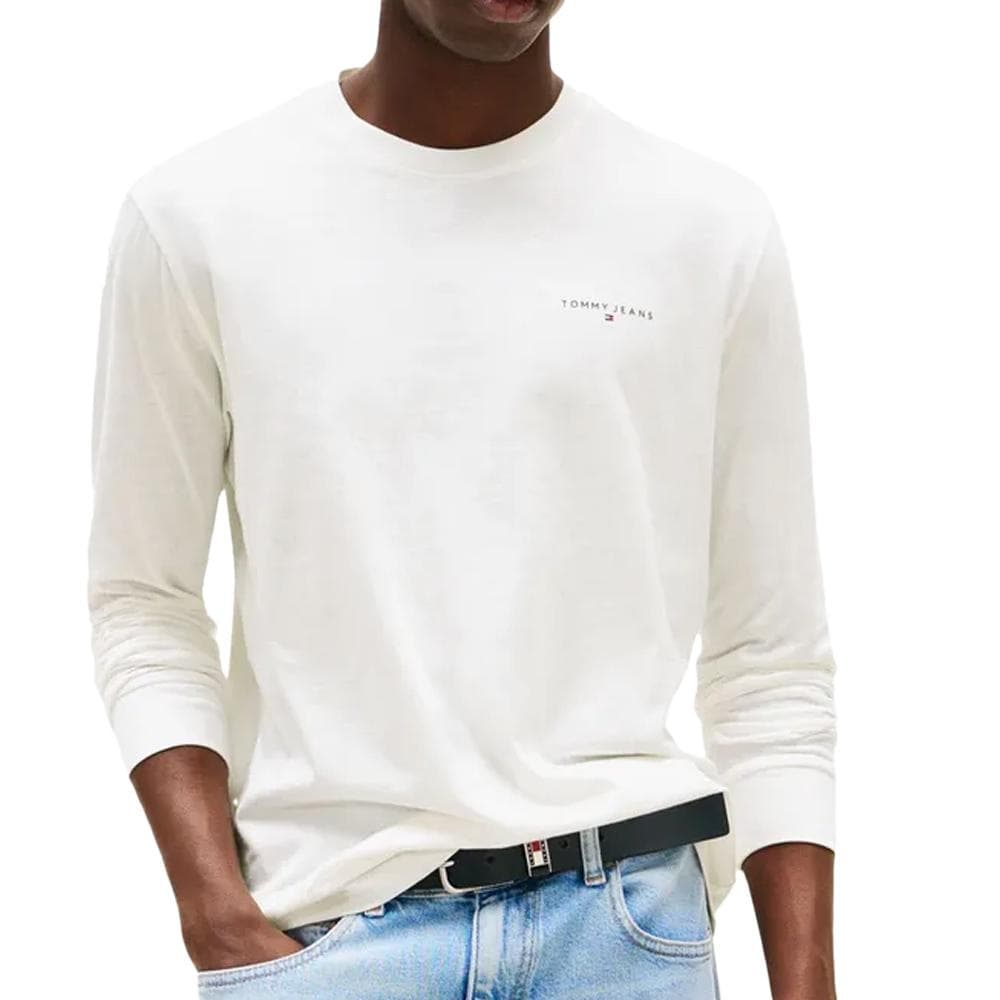 T-Shirt Manches Longues Blanc Homme Tommy Hilfiger Chest 1