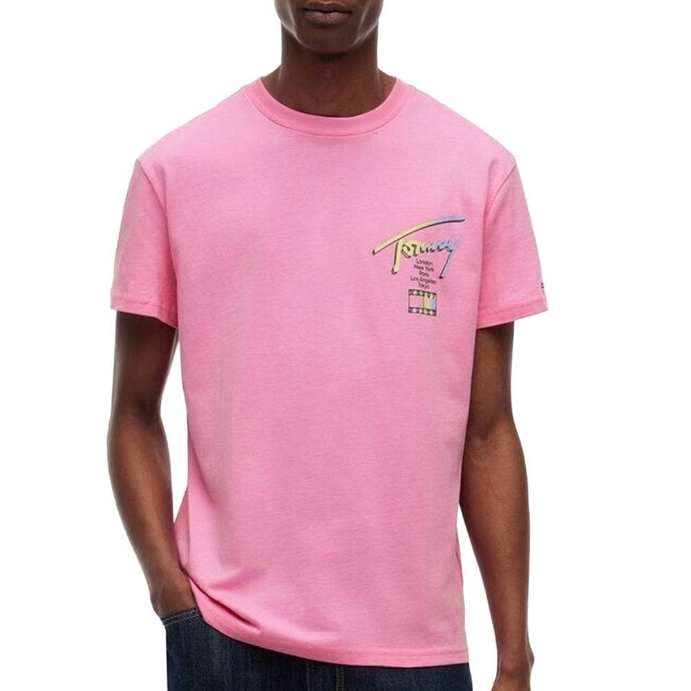 T-Shirt Rose Homme Tommy Hilfiger City Sign 1