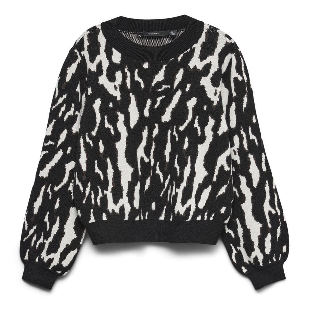 Pull Imprimé Blanc/Noir Femme Vero Moda Nancy 1
