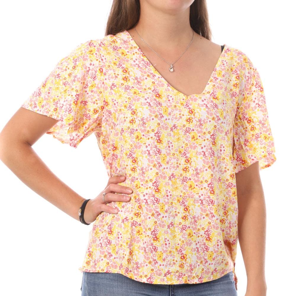 Top Imprimé Blanc/Jaune Femme Vero Moda Swf 1