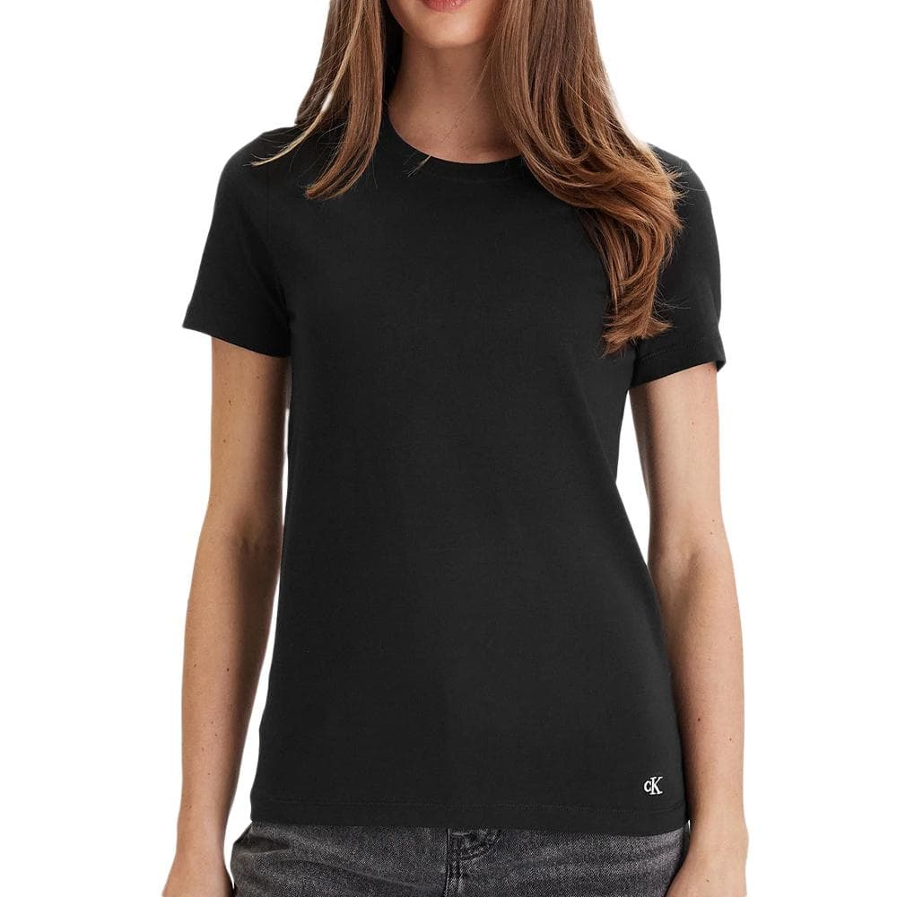 X3 T-Shirt Noir Mixte Calvin Klein Jeans Cotton 2
