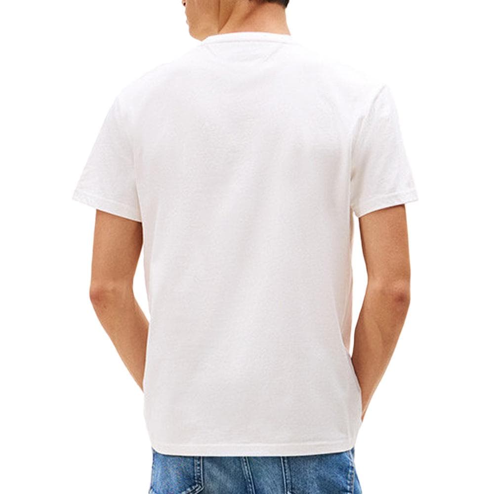 T-Shirt Blanc Homme Tommy Hilfiger Reg Linear 2