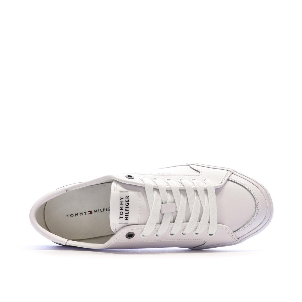 Baskets Blanches Cuir Homme Tommy Hilfiger Core Corporate Vulc 4