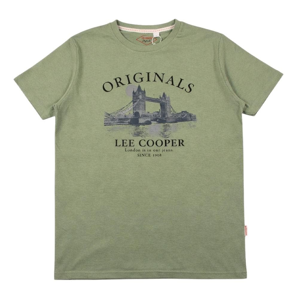 T-Shirt Kaki Homme Lee Cooper LCN820 2