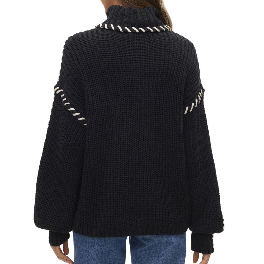 Pull en Maille Noir Femme Vero Moda Cream 2