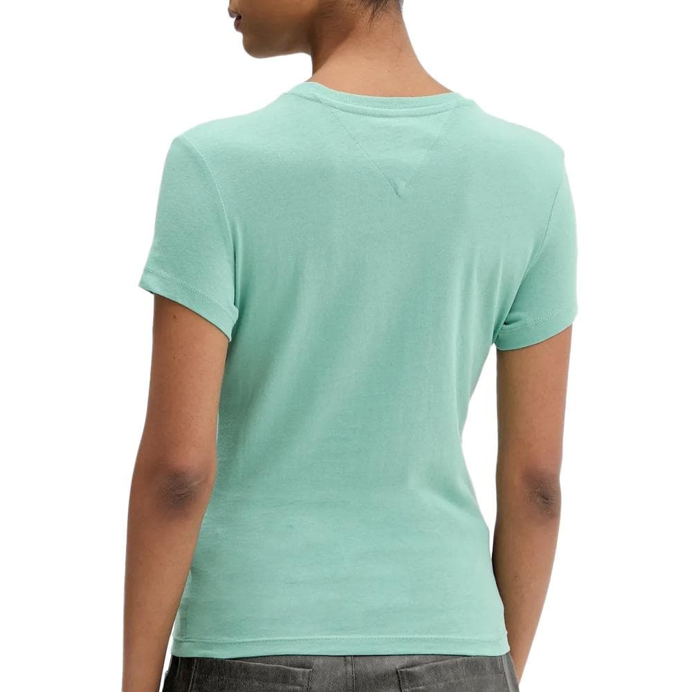 T-Shirt Slim Vert Femme Tommy Hilfiger Logo 2