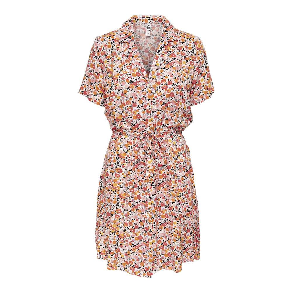 Robe Blanche/Orange à fleurs Femme JDY Starr 1