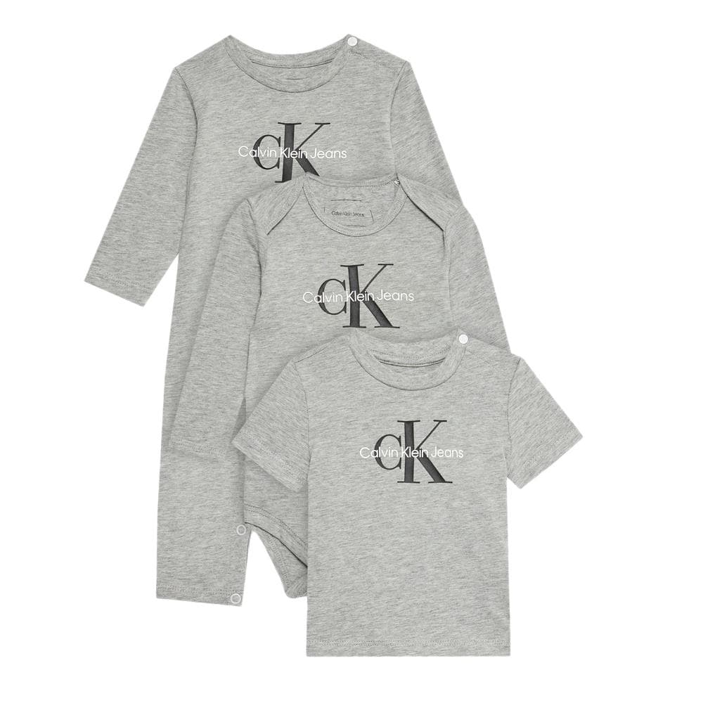 Ensemble Gris Bébe Gris Garçon Calvin Klein Jeans Monologo 1