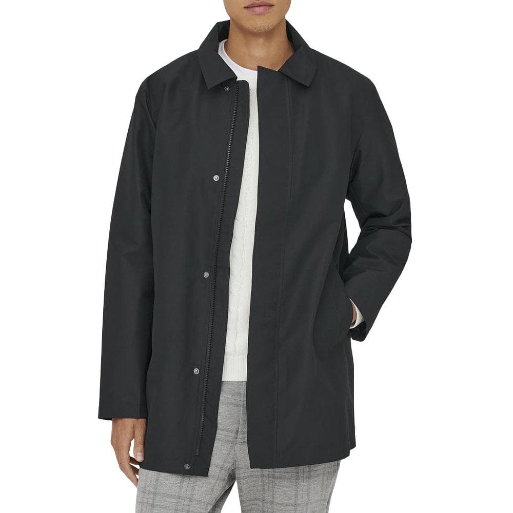 Manteau Noir Homme Only & Sons Onshall Coat 1