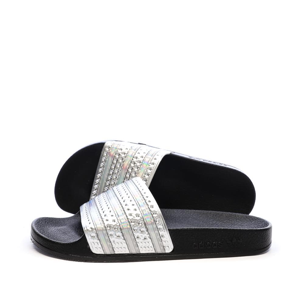 Claquettes Noires/Argent Femme Adidas Adilette 1