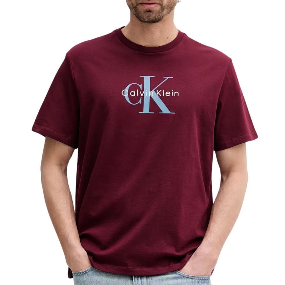 T-Shirt Bordeaux Homme Calvin Klein Jeans Hero 1
