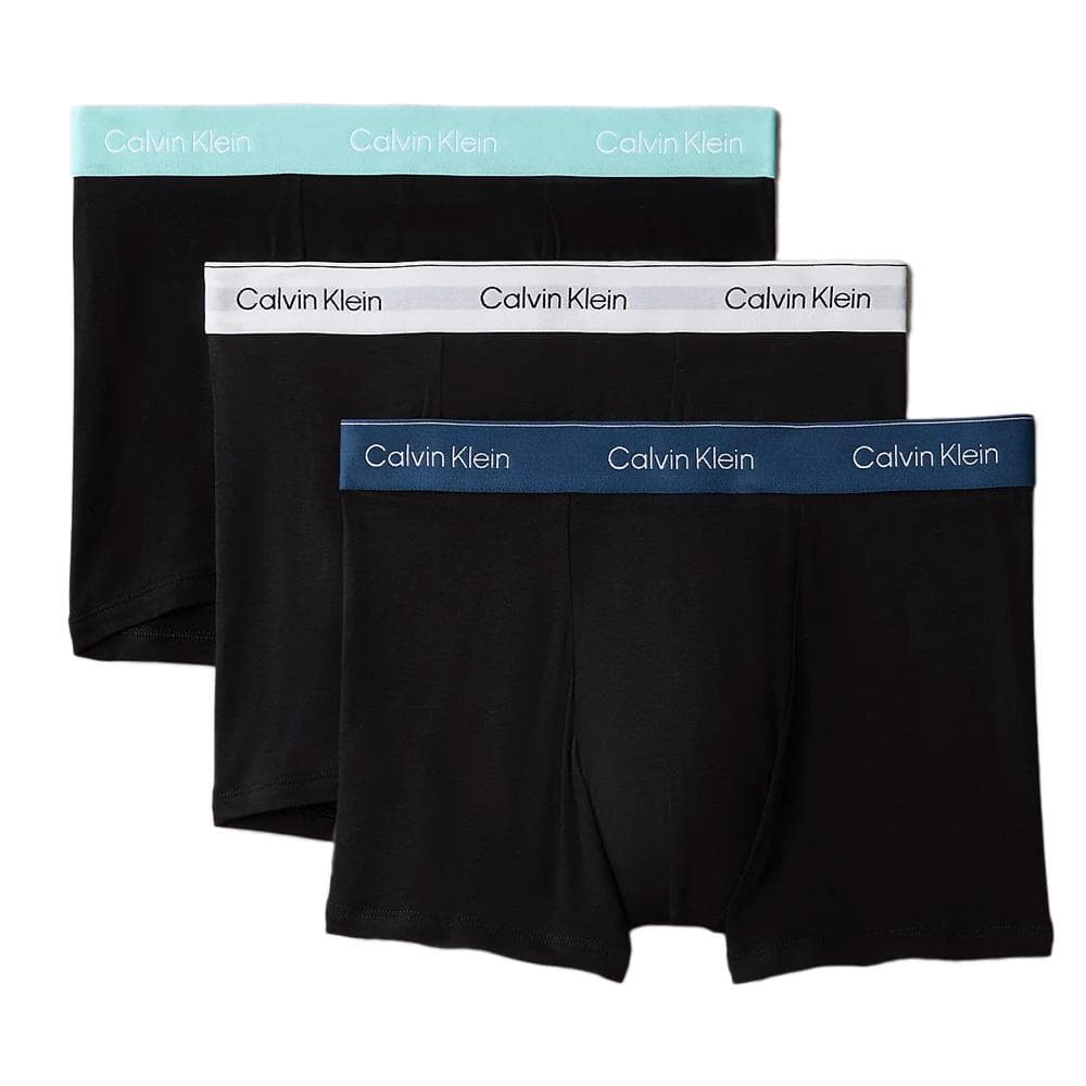 X3 Boxers Noir/Bleu Homme Calvin Klein Jeans Relaxed Fit Trunk 1