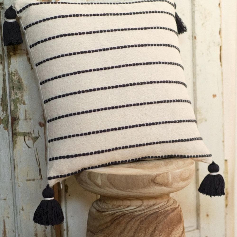 Coussin déhoussable uni en Coton Ecru TODAY 45x45 cm 2