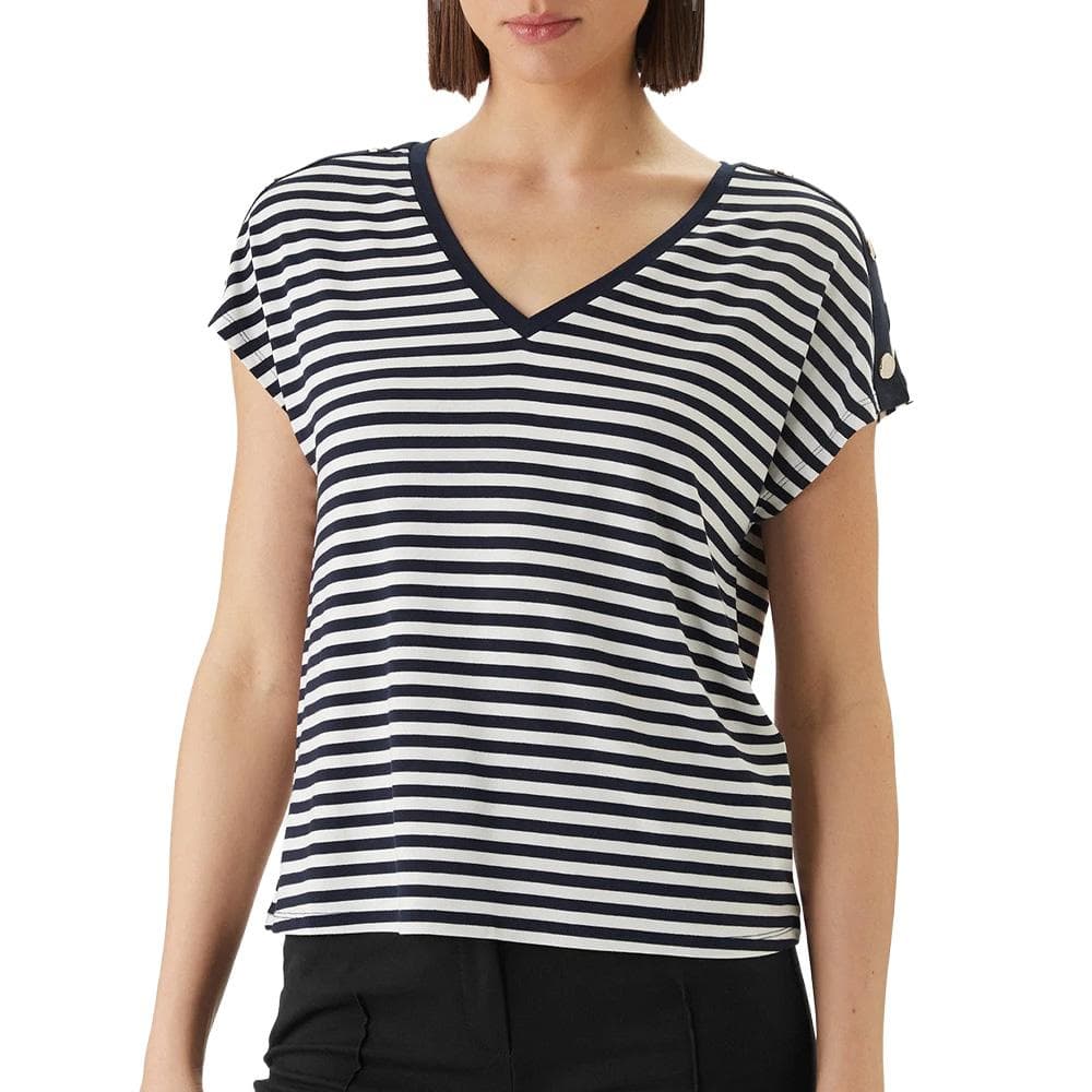 T-Shirt Blanc/Marine Femme Morgan DIVA 1