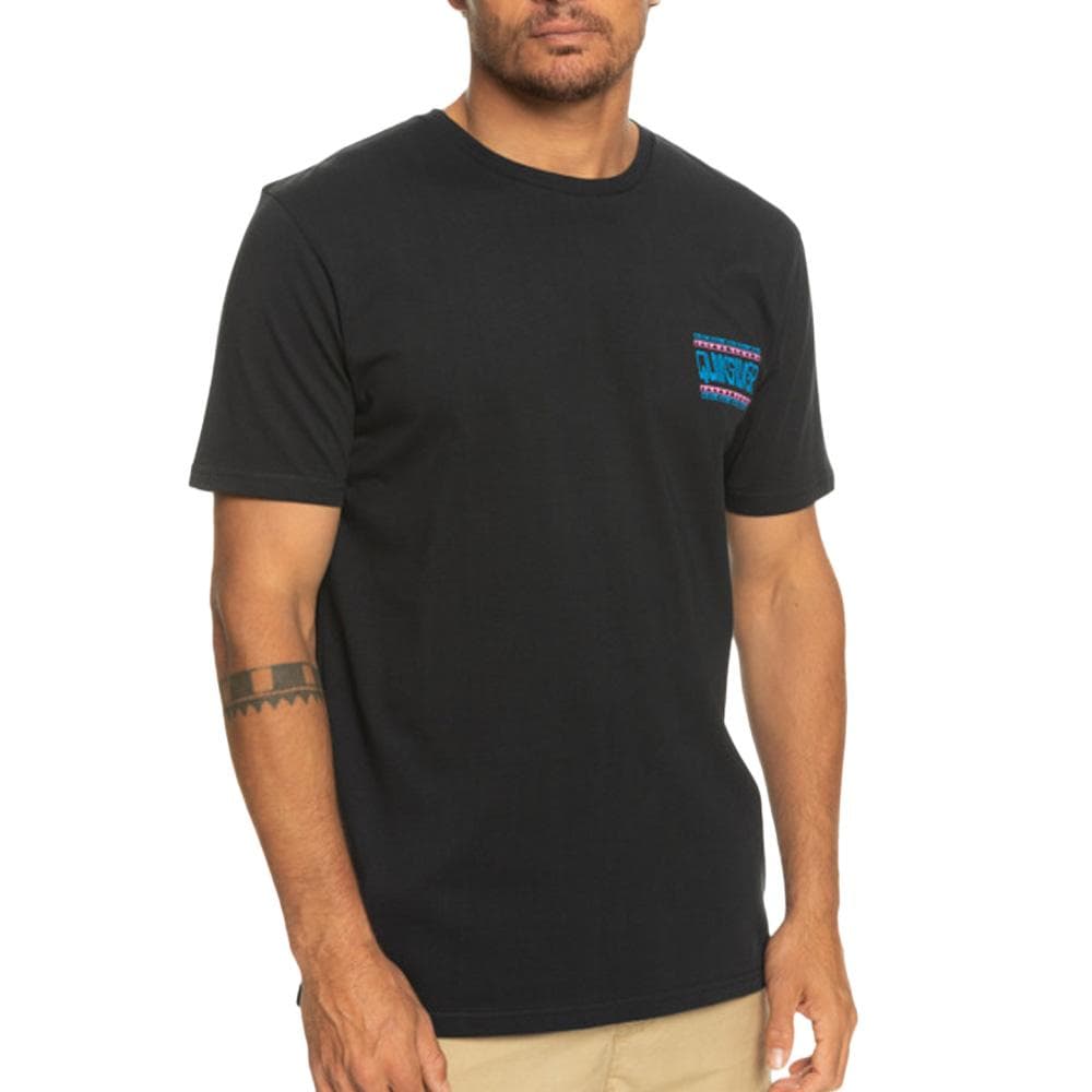 T-Shirt Noir Homme Quiksilver Warpedframes 1