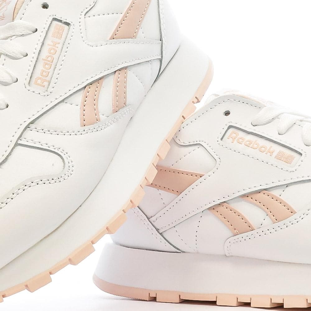 Baskets Blanches/Roses Femme Reebok Classic Leather 7
