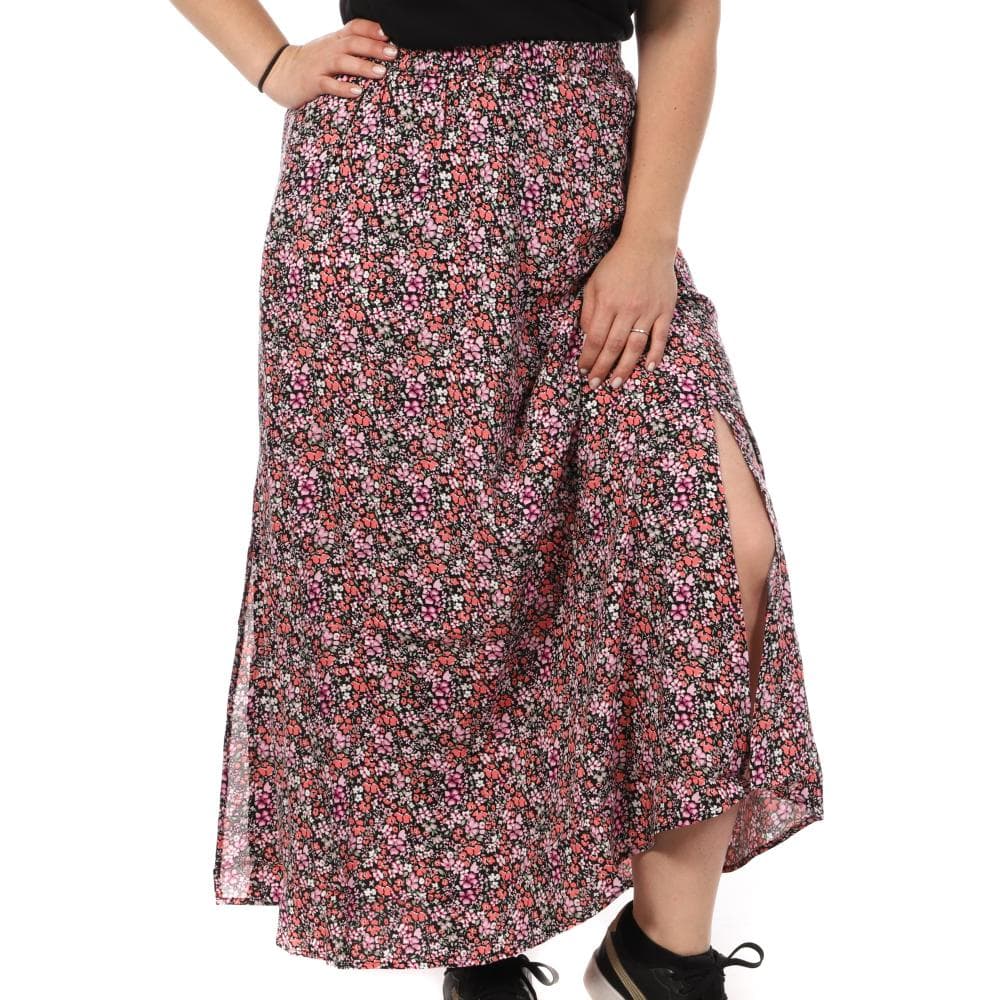 Jupe Longues Imprimé Noir/Rose Femme Vero CURVE Moda Measy 1