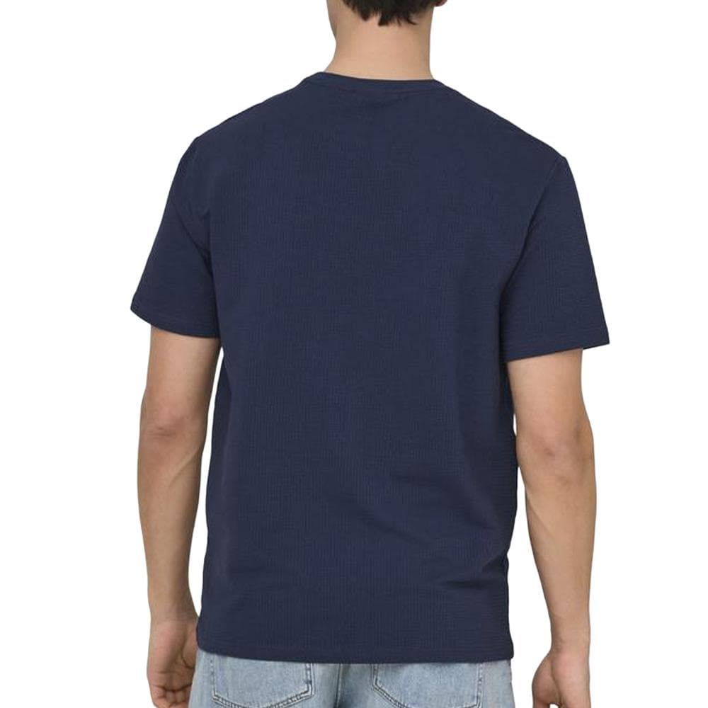 T-Shirt Marine Homme Only & Sons Onskian Life Seersucker 2
