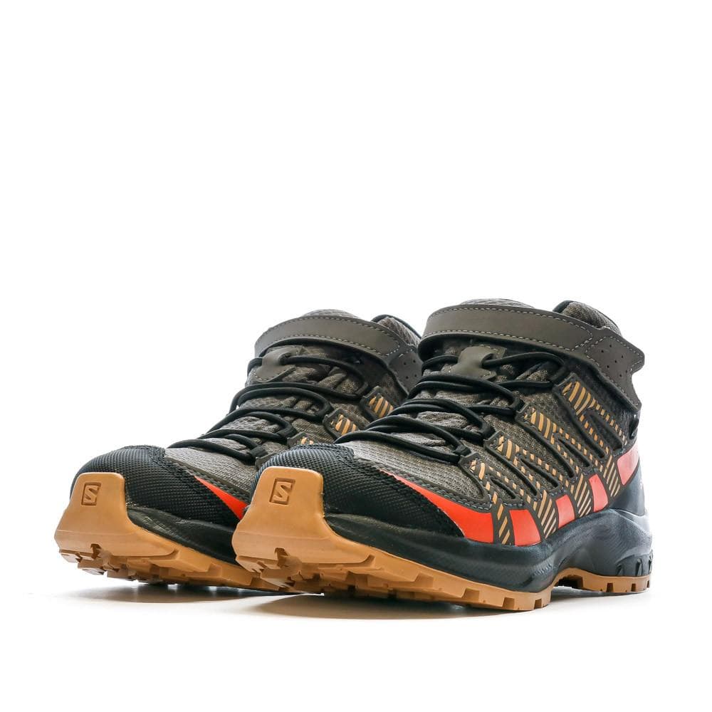 Chaussures de Randonnée Marron/Orange Garçon Salomon Xa Pro V8 Mid 6