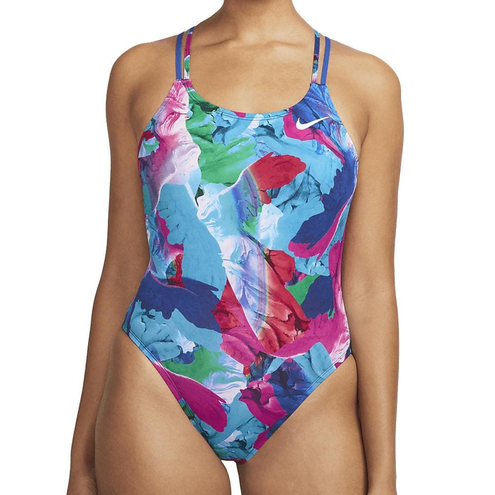 Maillot de bain 1 pièce Bleu/Rose Femme Nike Spiderback 1