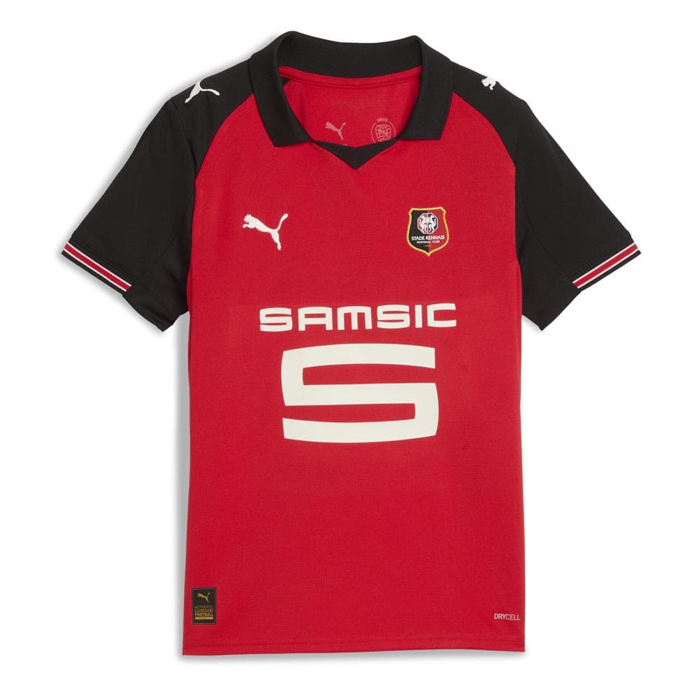 STADE RENNAIS Maillot de Football Rouge/Noir Garçon Puma 25/26 1