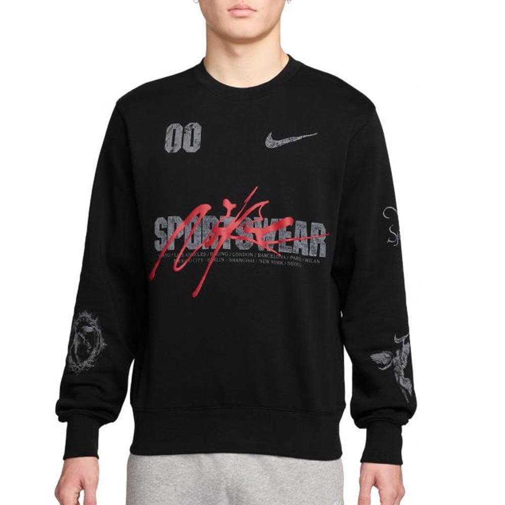 Sweat Noir/Rouge Homme Nike U Nsw Crew 1