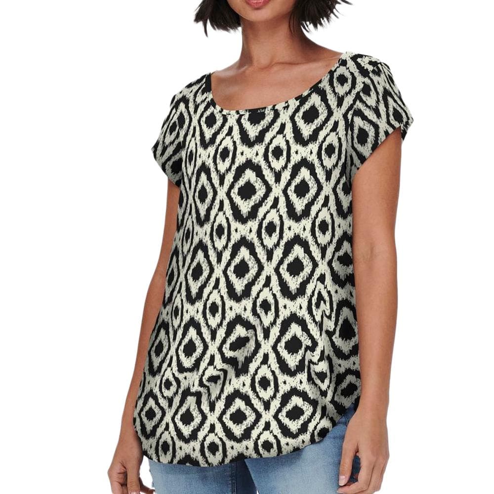 Top Noir/Beige à motifs Femme Only Nova 1