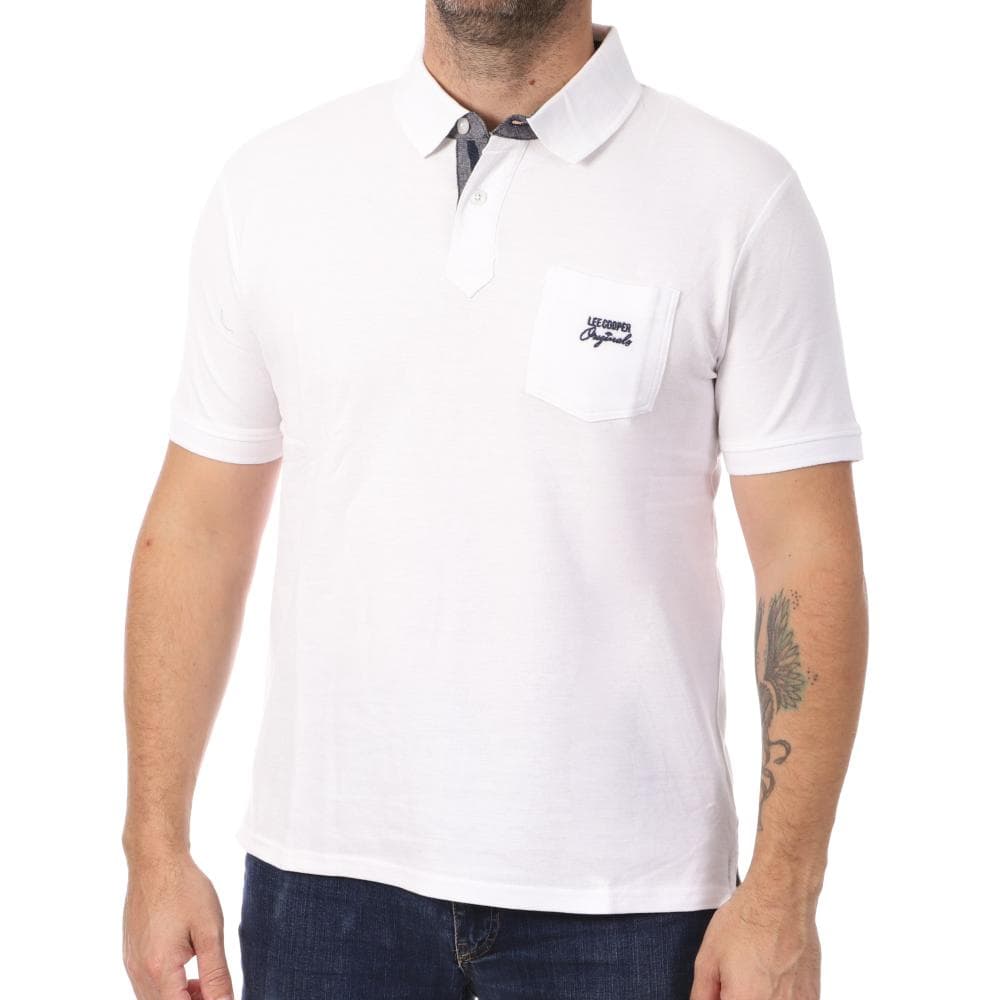 Polo Blanc Homme Lee Cooper Opan 1
