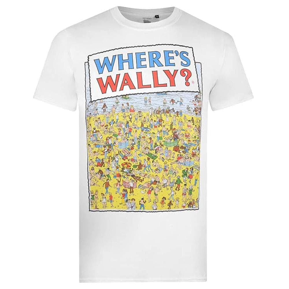 T-Shirt Blanc Homme Wheres Wally Beach 2