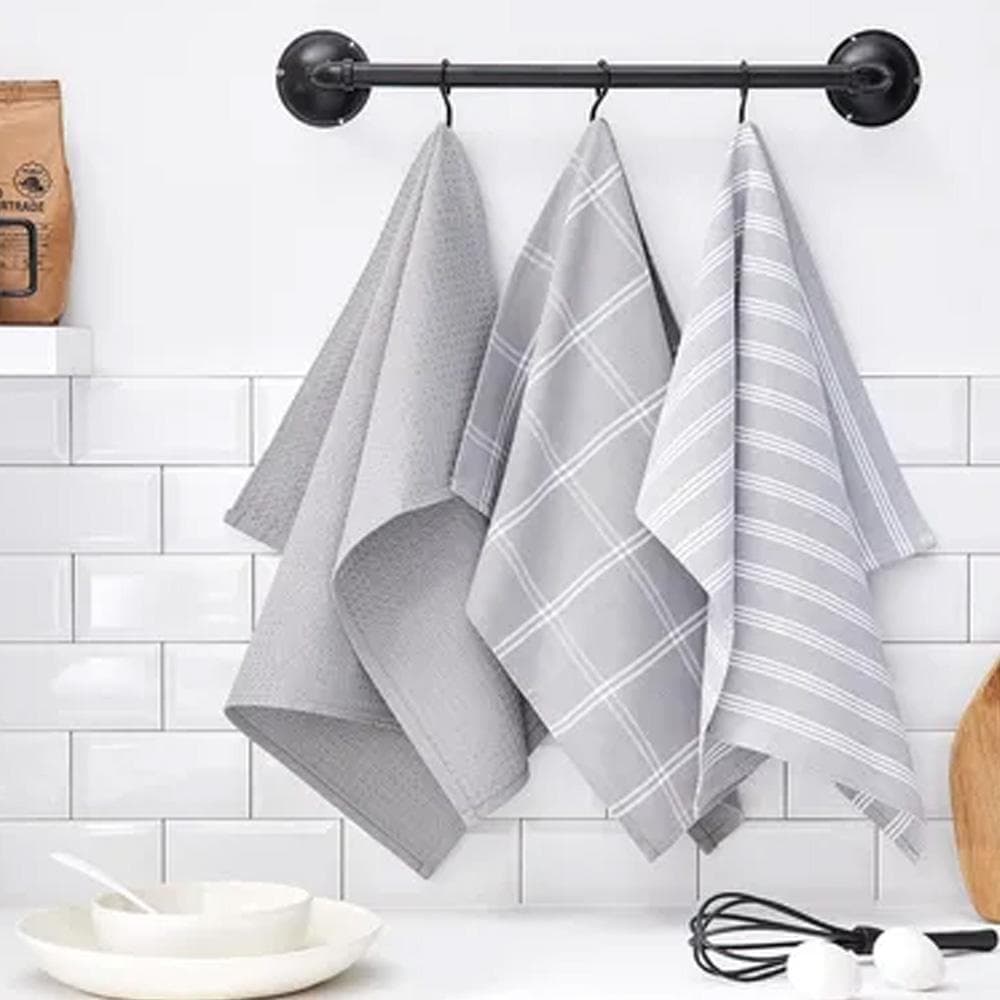 Lot De 3 Torchons Imprimé Gris Today Towels 2