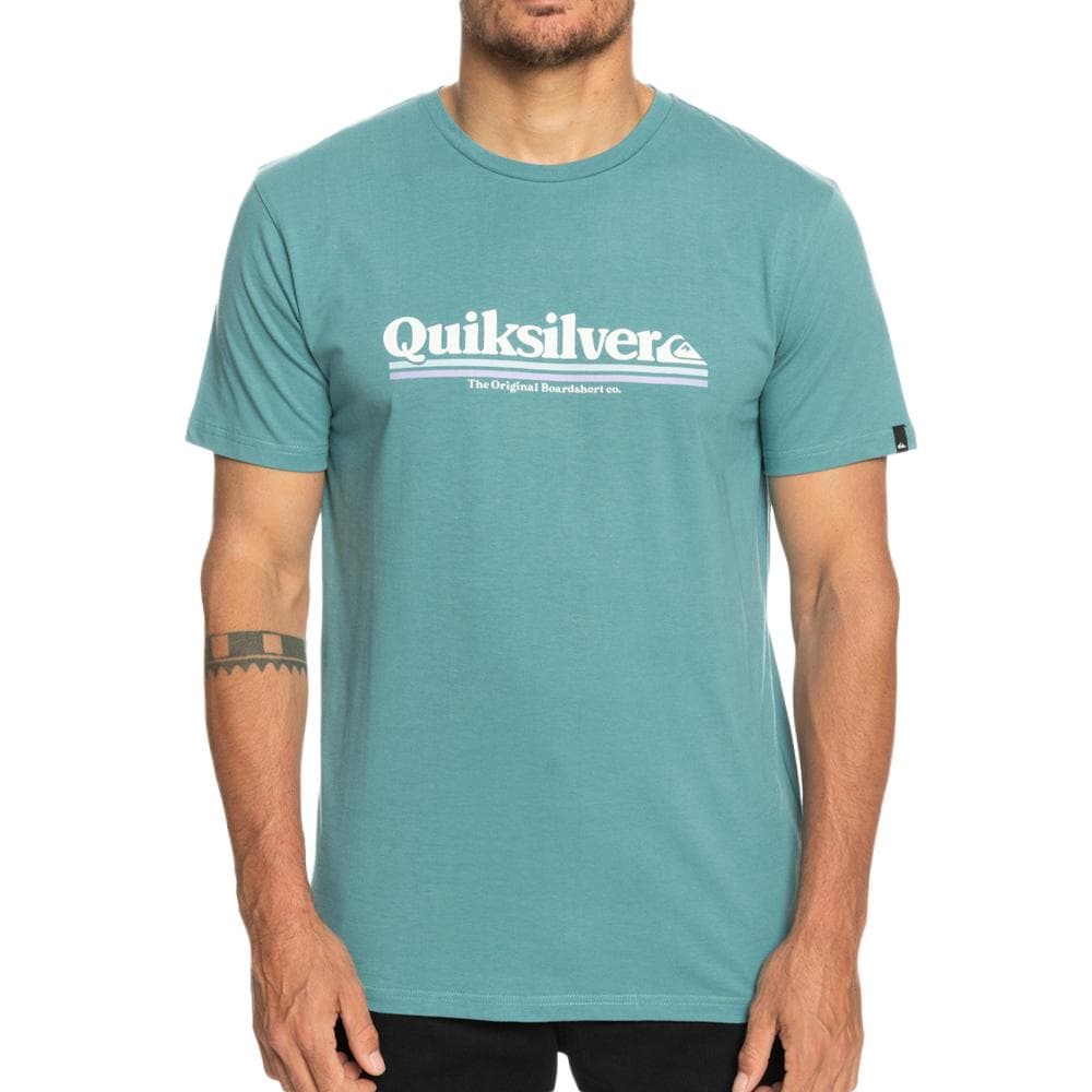 T-Shirt Bleu Homme Quiksilver Warpedframes 1