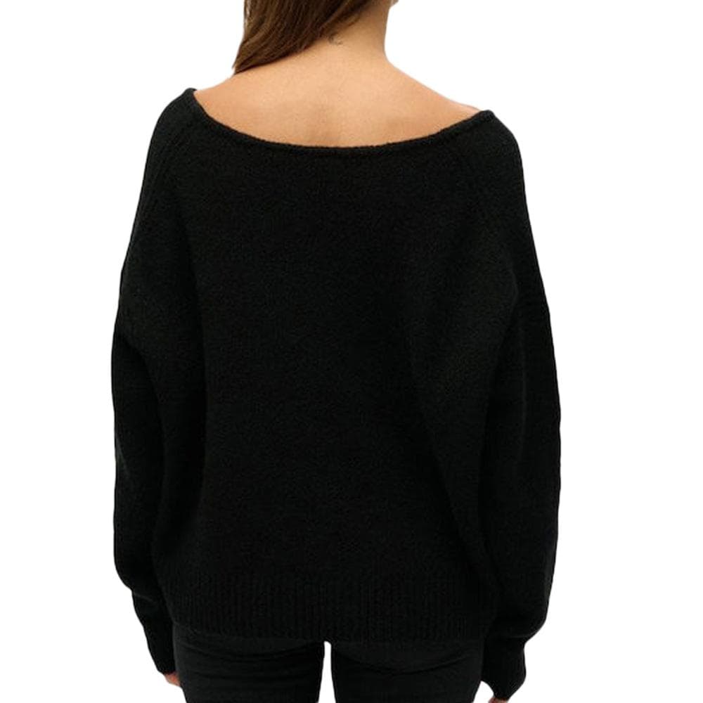 Pull Noir Femme Superdry Oversized 2
