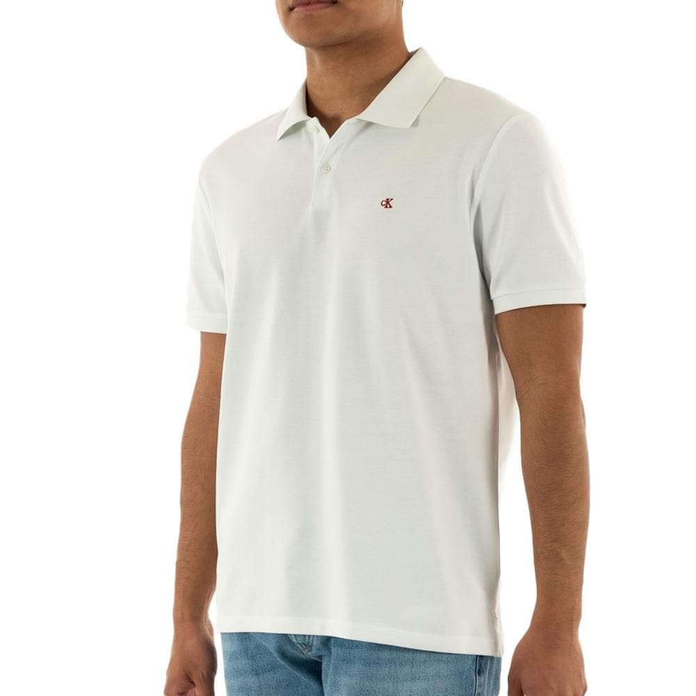 Polo Blanc Homme Calvin Klein Jeans Ss Monogram Pique 1