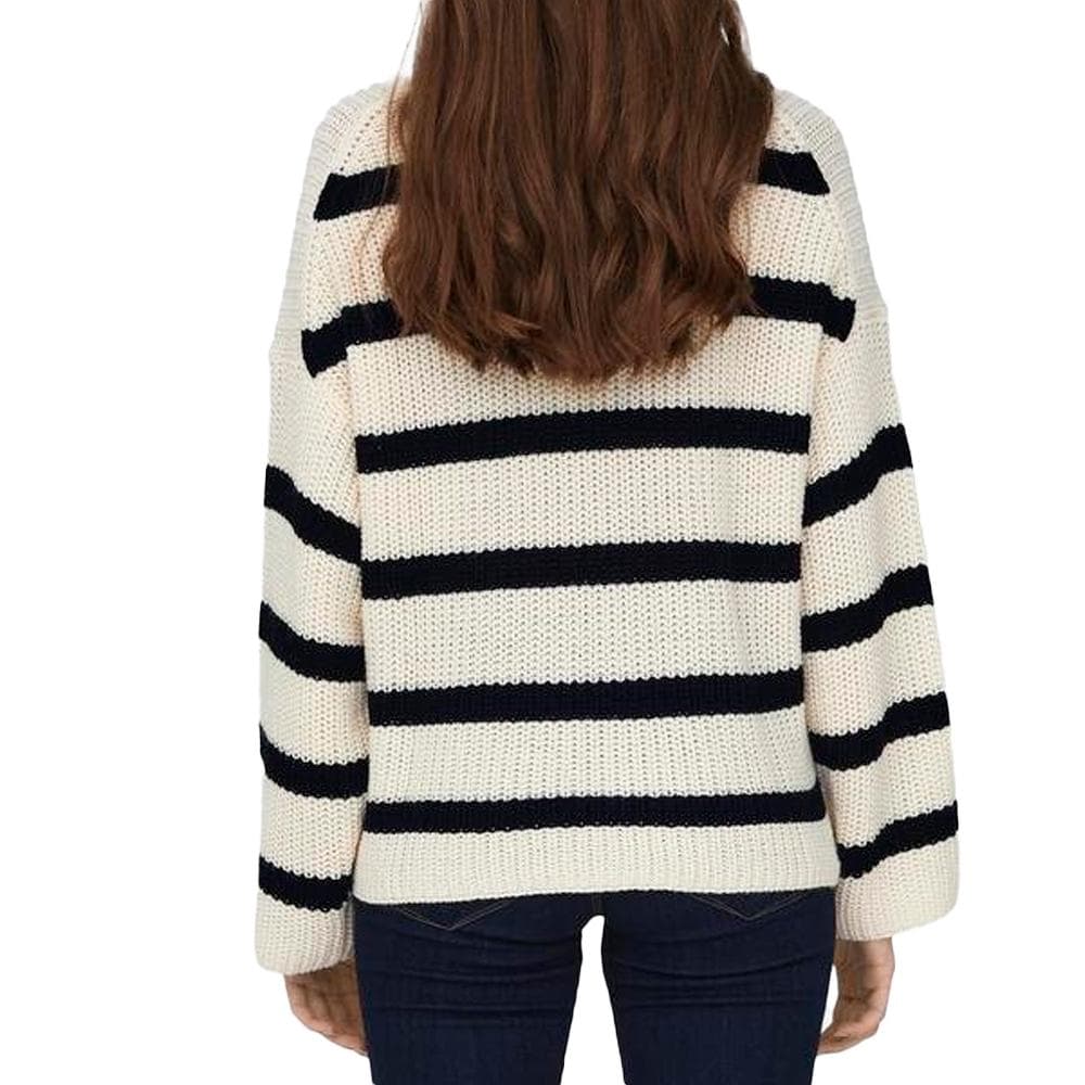 Pull Blanc/Noir Femme JDY Stripe Pullover 2