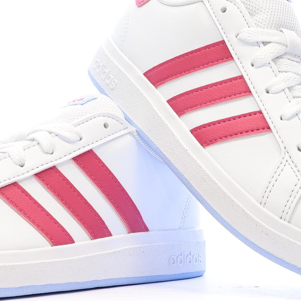 Baskets Blanches/Roses Fille Adidas Grand Court 2.00 7
