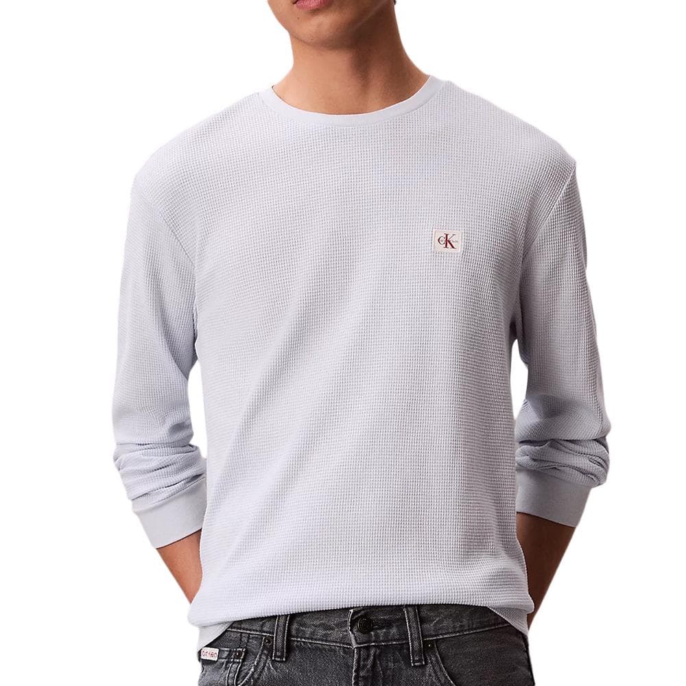 Sweat Blanc Homme Calvin Klein Jeans Waffle Badges 1
