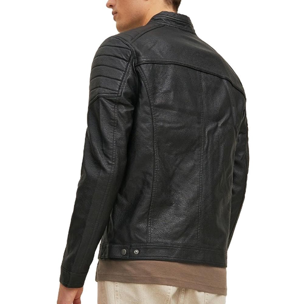 Veste Simili Cuir Noire Homme Jack & Jones Tano 2