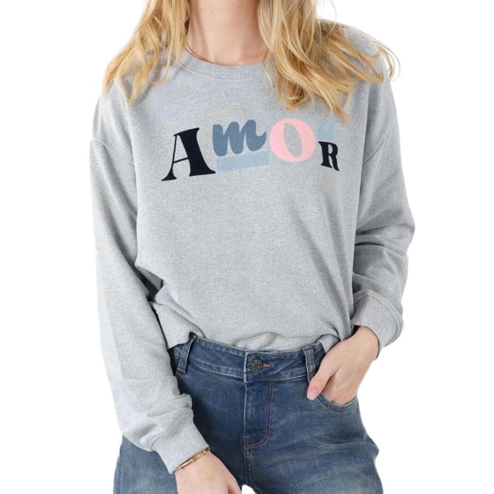 Sweat Gris Femme Deeluxe Amour 1