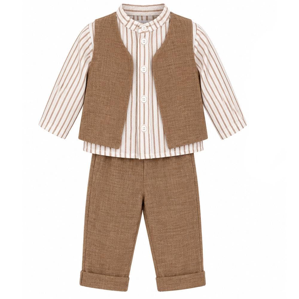 Ensemble Blanc/Marron Garçon P'tit Mome Lucas 1